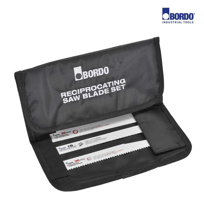 Reciprocating Saw Blade Assortment with heavy duty ballistic nylon pouch