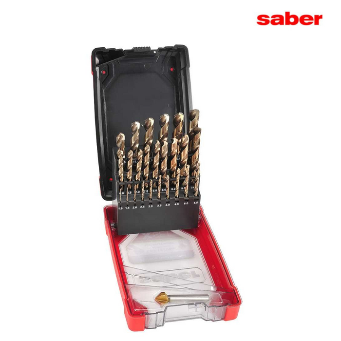 Saber X-SET HSS-Co5 (Cobalt) Metric Twist Drill Set with BONUS Countersink